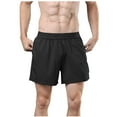 thumbnail image 1 of Fashion YLSDY Mens Casual Shorts Solid Workout Athletic Short Pants Elastic Waist Lightweight Breathable Comfy Hiking Shorts Black L, 1 of 7