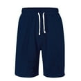 thumbnail image 1 of Fashion YLSDY Mens Casual Waffle Shorts Elastic Waist Drawstring Summer Beach Shorts 7" Workout Sweat Shorts with Pockets Navy XXL, 1 of 6