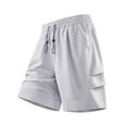 thumbnail image 1 of Fashion YLSDY Mens Solid Sports Shorts 7 inch Inseam Fashion Elastic Wasit Hiking Cargo Short Pants Lightweight Outdoor Camping Travel Gray XXL, 1 of 8