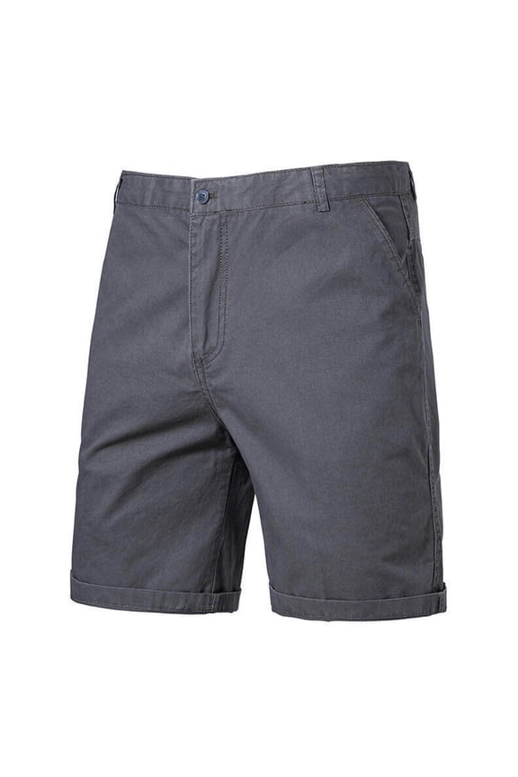 Fashion YLSDY Mens Summer Shorts Vintage Flat Front Casual Beach Bermuda Shorts Cuffed Hem Work Chinos Lounge Vacation Outfits Dark Gray XXXXL