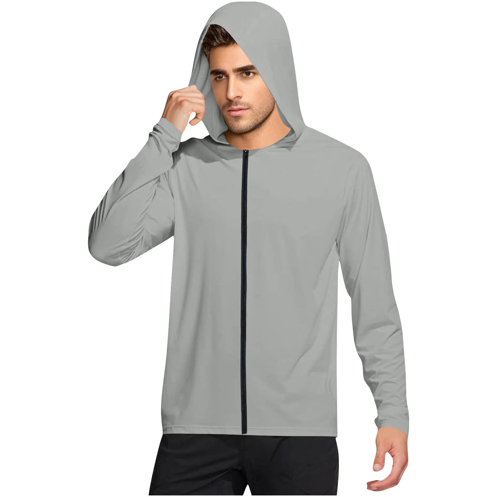 Deals YLSDY Mens Sun Jacket Hoodie Summer Full Zip Cooling Shirt ...