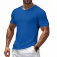 thumbnail image 1 of Fashion YLSDY Mens Workout Shirts Quick Dry, Mens Running Top Athletic Tee Moisture Wicking Crewneck Gym T-Shirts Short Sleeve Blue L, 1 of 7
