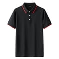 thumbnail image 1 of Fashion YLSDY Button Collared Shirts for Men Contrast Color Men Collar Tops Men Short Sleeve Shirt Lapel Casual Button Up Business Work Tee Tops Black XXXL, 1 of 3