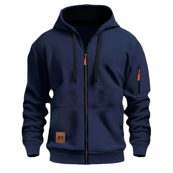 Fashion YLSDY Tactical Hoodies for Men Workout Quarter Zip Pullover Cargo Hoodie Jacket Fleece Hooded Sweatshirt with Pockets Navy S