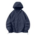 thumbnail image 1 of Fashion YLSDY UV Shirts for Men Long Sleeve UPF 50+ Summer Hooded Lightweight Hoodies Outdoor Hiking Workout Sun Protection Outfits Navy S, 1 of 5