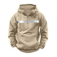 thumbnail image 1 of Fashion YLSDY Zip-Up Hoodies Hooded Safety Sweatshirt for Men Women High Visibility Safety Sweatshirt for Men Work Trendy with Reflective Strips Beige M, 1 of 7