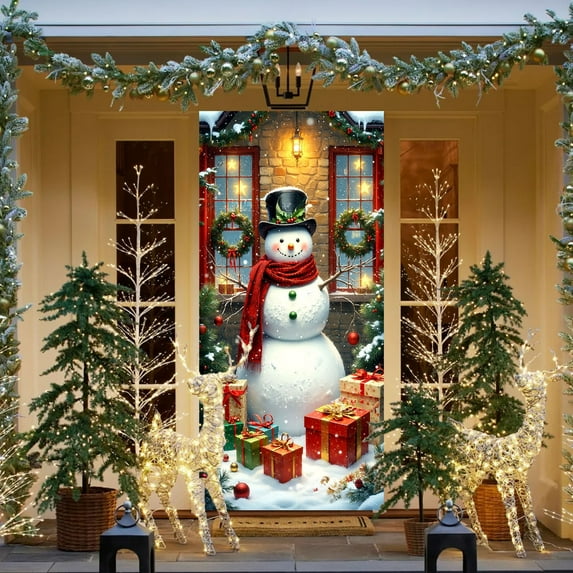 YZEGDCH Privacy Door Curtain for Doorway, Front Door Cover, Doors Decoration for New Year Holiday Indoor Outdoor Decorations, Christmas Gifts for Women Men