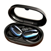 True Bone Conduction Headphones, Open Ear Earbuds with Ear Hooks, Up to 60H Playtime with Case, Bluetooth 5.3, IP68 Waterproof, Open Ear Headphones for Running