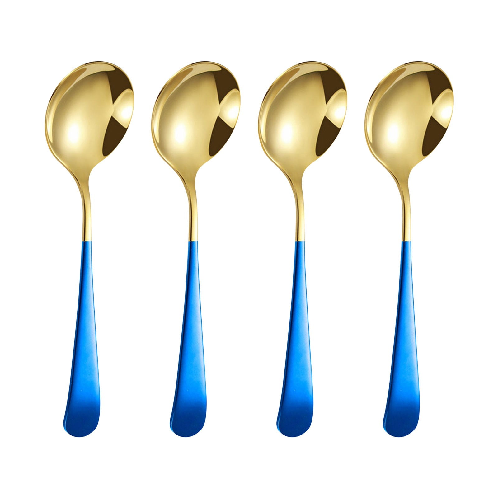 Deals of Fall 4Pcs Round Spoon 304 Stainless Spoon Fork Household Cute