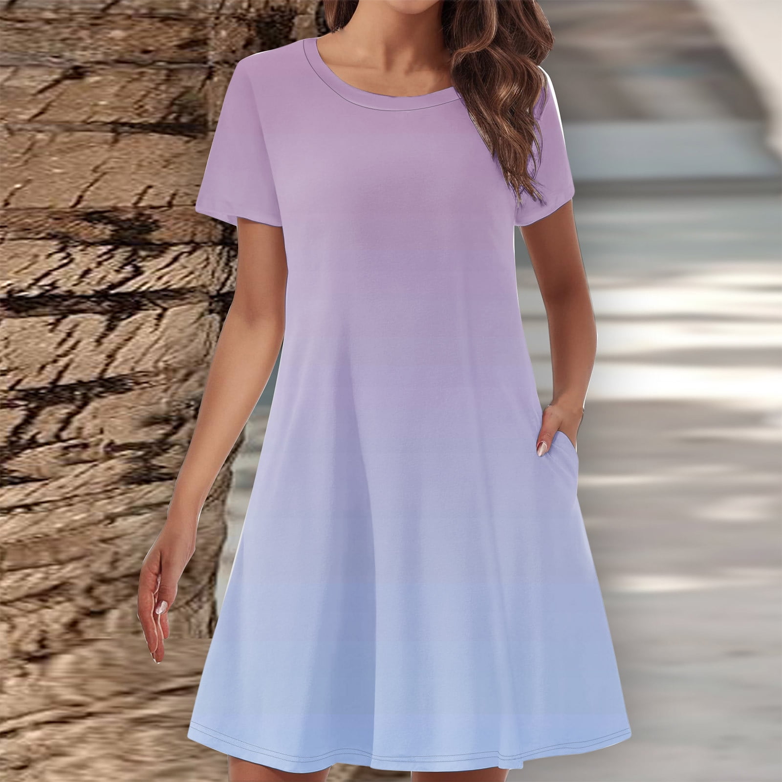 Cxenplz Women's Casual Short Sleeve Dress Summer Loose Fit TShirt — free download
