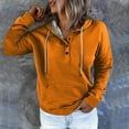 thumbnail image 1 of Deals of The Day Clearance Abomasnow Women's Hooded Button Collar Drawstring Hoodies Pullover Sweatshirts Casual Fall Loose Long Sleeve Tops Shirts, 1 of 5