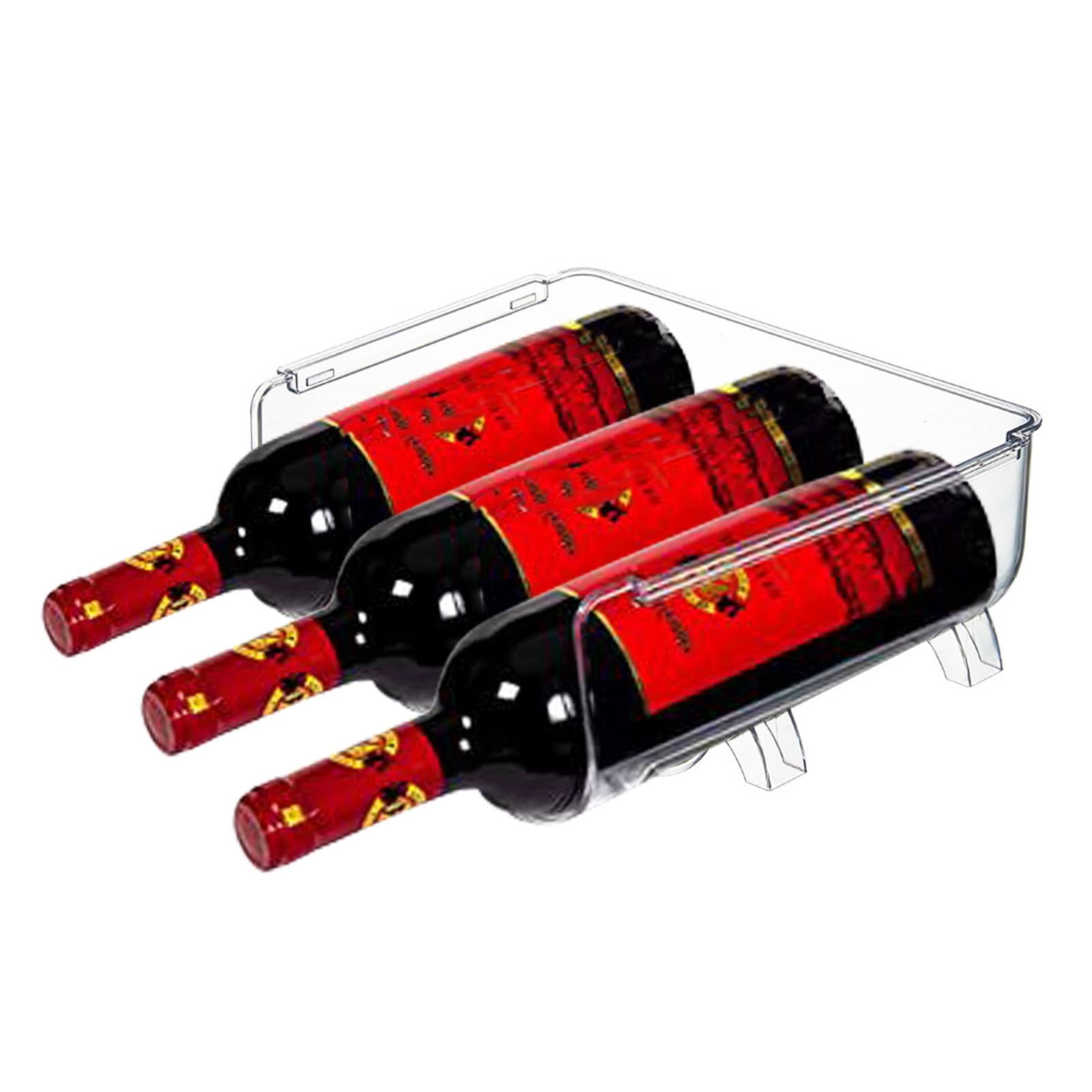2 Pack Stackable Countertop Horizontal Fridge Freezer Wine Bottle Holder Home Dining Room Kitchen Storage BPA Free Plastic Walmart