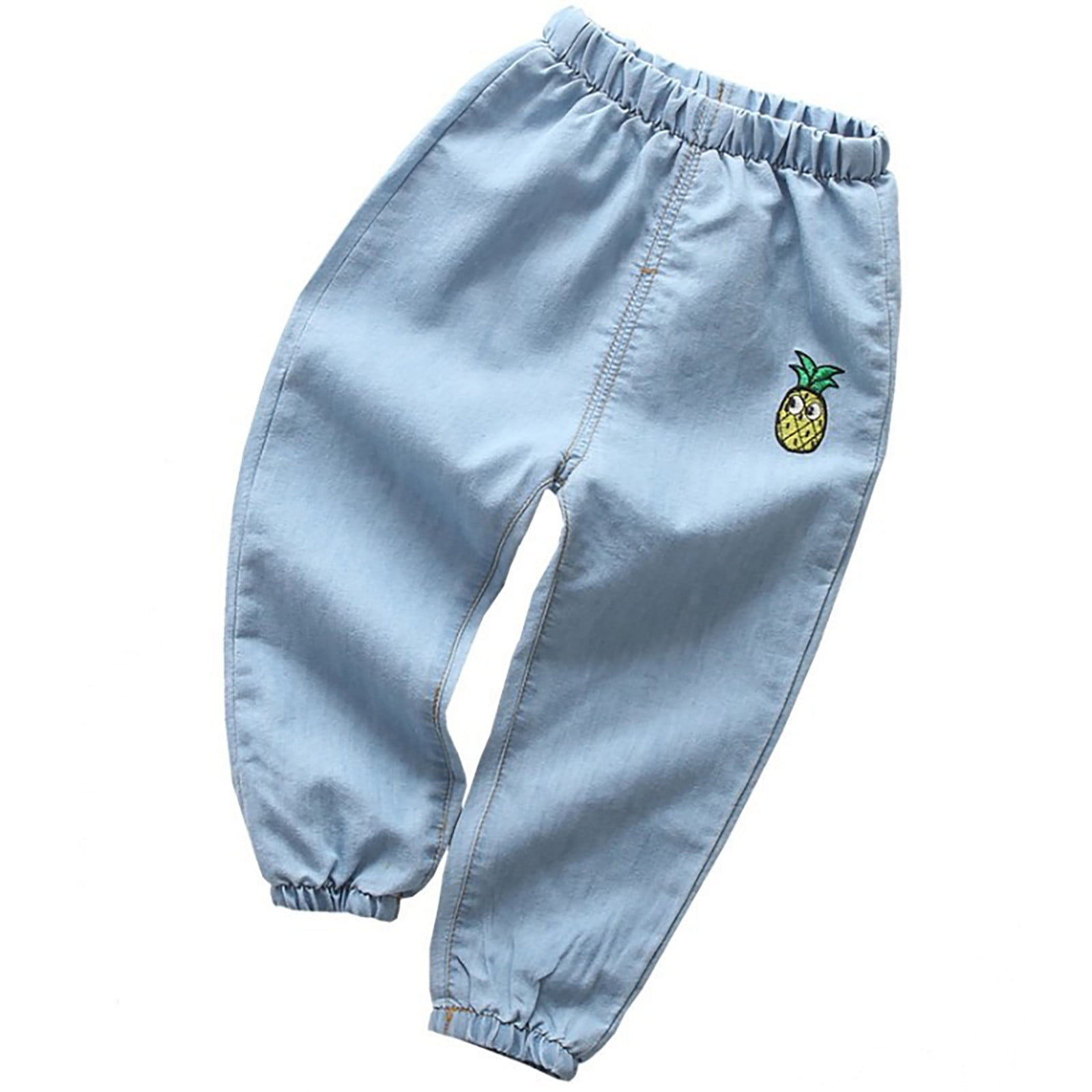 Deals of The Day Clearance TMOYZQ Baby Toddler Elastic Waist Cute Jeans