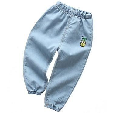 Deals of The Day Clearance TMOYZQ Baby Toddler Elastic Waist Cute Jeans Fashion Cotton Jeans Little Girls Boys'Stretch Jogger Denim Pants Clothes