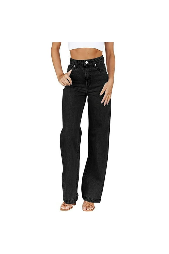 Clothing 2025 Women's Jeans Women's High Waisted Jeans Baggy Straight Leg Casual Denim Pants Women Blendingpants