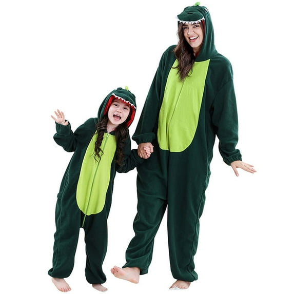 purcolt Family Matching Onesie Pajamas, Mom and Kids Flannel Animal Cosplay Suit One Piece Costume Sleepwear Homewear Christmas Party Holiday Pajamas(Mom, S)