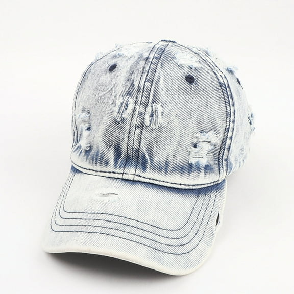 Joau Vintage Washed Denim Distressed Baseball Cap Classic Unstructured Low Profile Adjustable Soft Cotton Dad Hat for Men Women