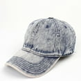 thumbnail image 1 of purcolt Vintage Washed Denim Plain Baseball Cap, Retro Low Profile Adjustable Unstructured Cotton Golf Dad Hats Gifts for Men/Women, 1 of 3