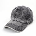 thumbnail image 1 of purcolt Vintage Washed Denim Plain Baseball Cap, Retro Low Profile Adjustable Unstructured Cotton Golf Dad Hats Gifts for Men/Women, 1 of 8