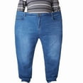 thumbnail image 1 of Miqool Mens Big & Tall Stretch Jeans Classic Five-Pockets Straight Leg Denim Pants with Pockets(Blue, L), 1 of 8