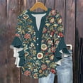 thumbnail image 1 of Deals of The Week Clearance Abomasnow Spring Tops for Women 2025 Casual 3/4 Ruffle Sleeve Tunic Tops Fashion Button Down V Neck Blouses, 1 of 5