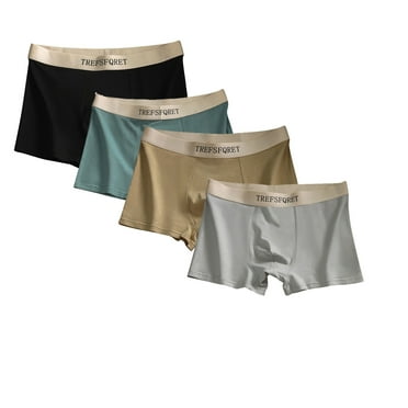 Deals of The Week TMOYZQ Mens Boxer Briefs 4 Pack Low Rise Stretch Underwear Breathable Moisture-Wicking Briefs with Ball Pouch (Big & Tall, Regular)