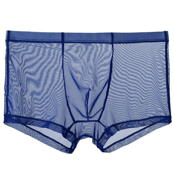 Abomasnow Men's Traceless Underwear Ice Silk Boxer Brief Sexy See-Through Mesh Loose Shorts Lounge Transparent Cover up Boxer Briefs
