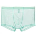 thumbnail image 1 of Abomasnow Men's Traceless Underwear Ice Silk Boxer Brief Sexy See-Through Mesh Loose Shorts Lounge Transparent Cover up Boxer Briefs, 1 of 2