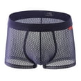 thumbnail image 1 of Abomasnow Mens Lingerie Breathable Total Support Pouch See Through Mesh Boxer Briefs Low Rise Everyday Underwear, 1 of 2