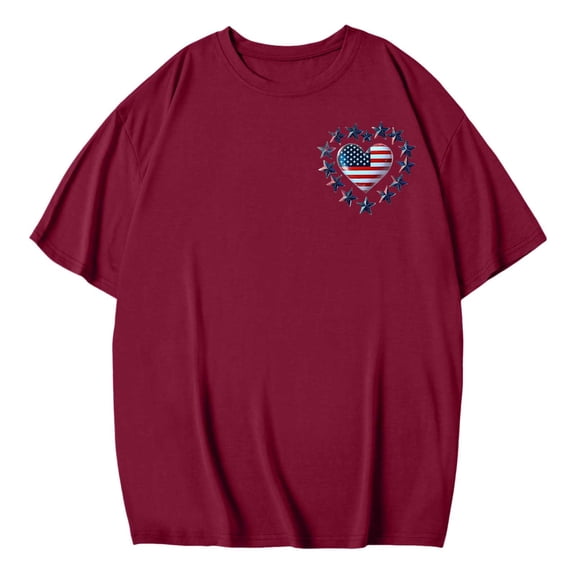 Abomasnow Women's American Flag Print Shirts Summer Short Sleeve 4th of July Patriotic Lightweight Tops & Blouses