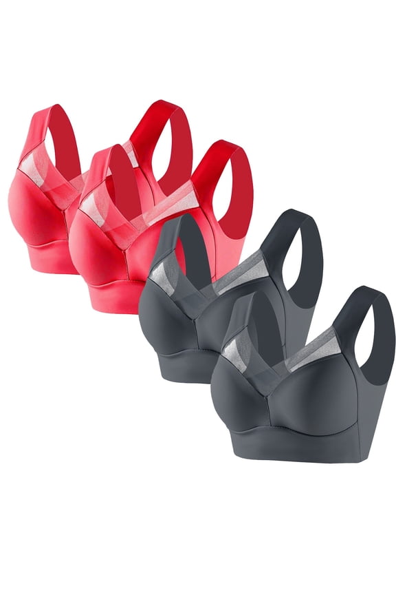 4 Pack Zenchic Bra - Seamless Sexy Push up Wireless Bra,Lysine Charm Bras,Zen Chic Bra,Ice Silk Bra,Posture Correcting Bra