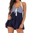 thumbnail image 1 of Deals of the Day,Bidobibo Women's Plus Size Swimsuit Stripe Print One Piece Bikini Beachwear Pin Up Bathing Suit for Women, 1 of 7