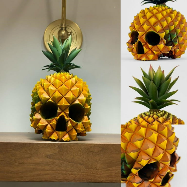 Deals of The Day Clearance Halloween Funny Product Pineapple-Shaped Skull Ornament, Adult Unisex, Size: One Size