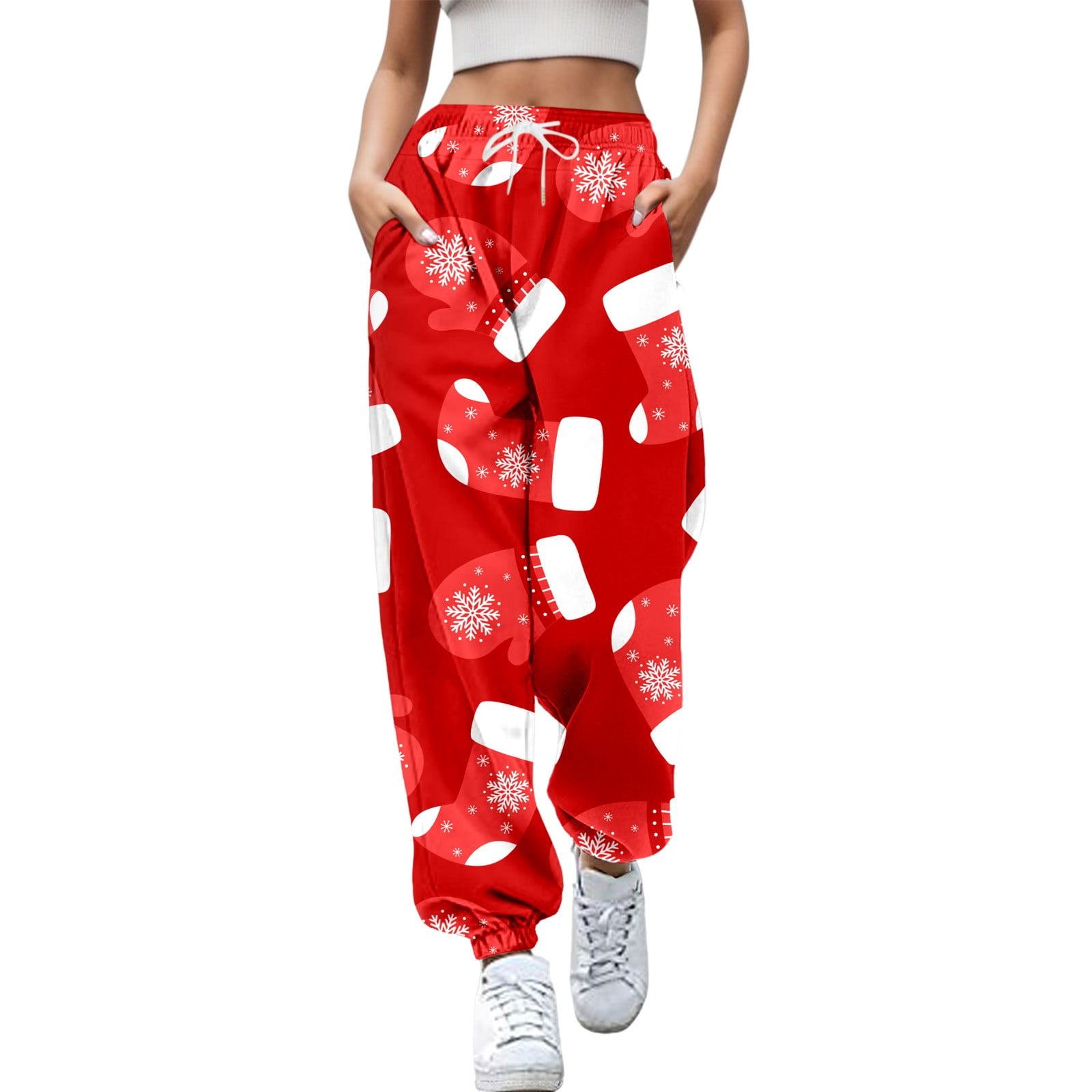 Deals of the Day Clearance， Women's High Waisted Pants Casual Knee