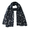 thumbnail image 1 of Zpanxa Womens Scarf Christmas Festive Winter Snowflake Print Warm Winter Snow flake Scarf Navy, 1 of 2