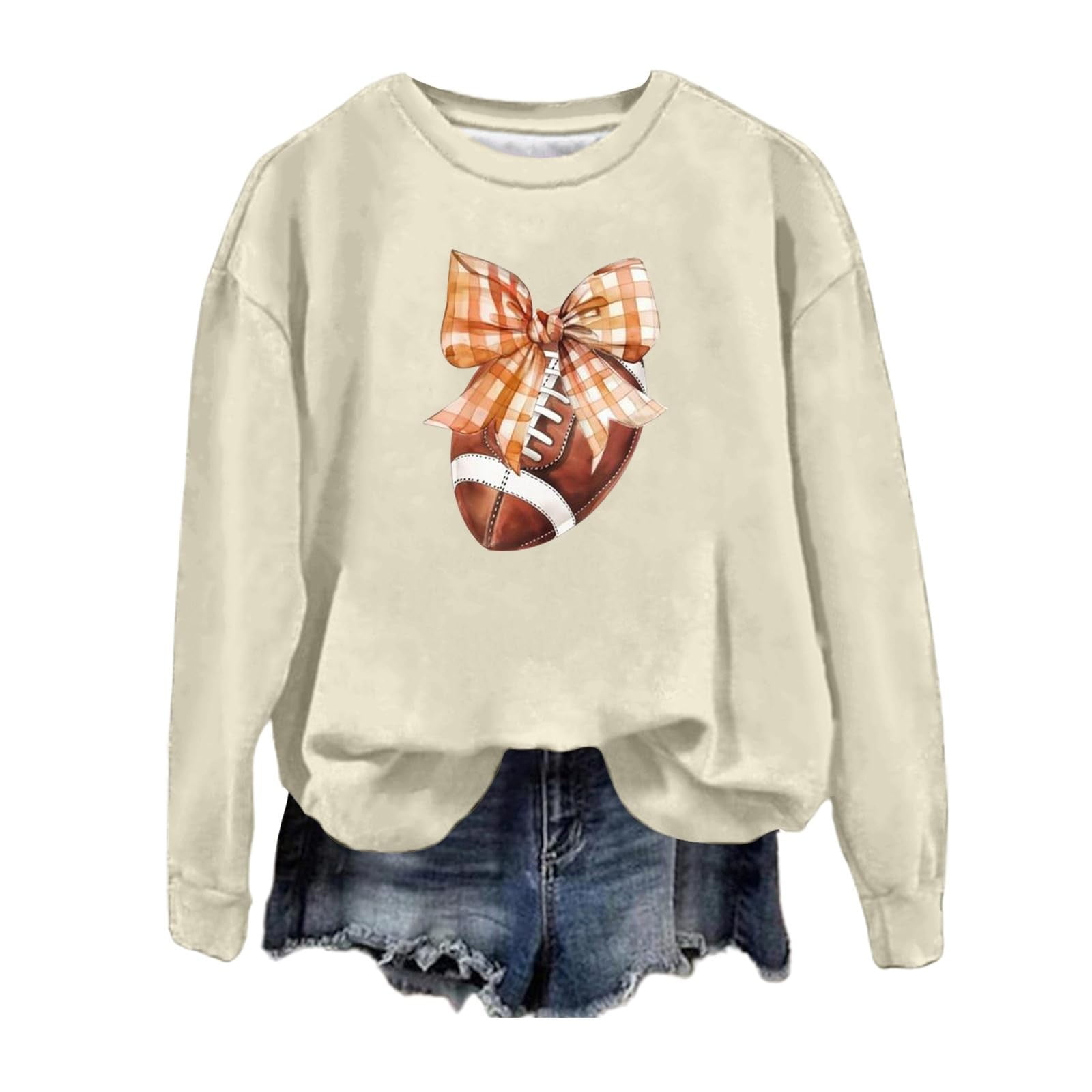 Deals of the Day Fashion Women'S Rugby Sweatshirts Game Day Casual Long
