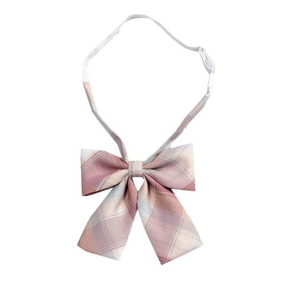 Miqool Women's Girls Pre-Tied Adjustable Plaid Big Knotbow Shirt Bow Ties Uniform School Uniform Costumes Neckties