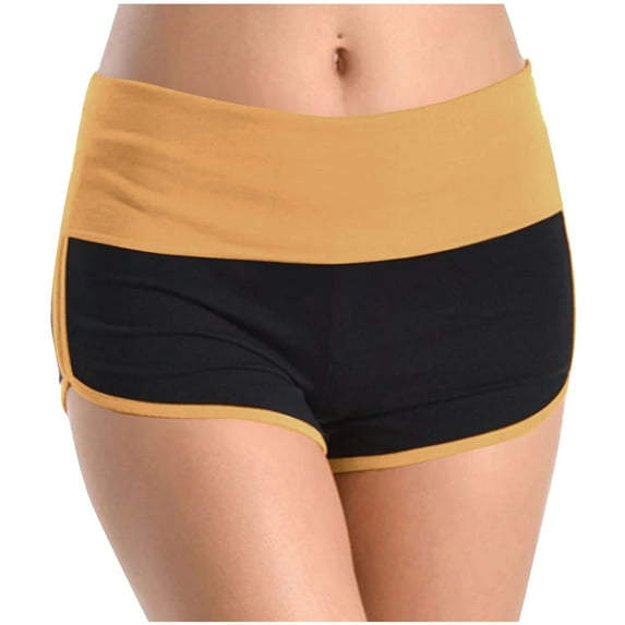 Pitauce Women's Color Block Workout Shorts Summer Casual Elastic Waist Drawstring Spandex Shorts Running Gym Athletic Shorts S-3XL