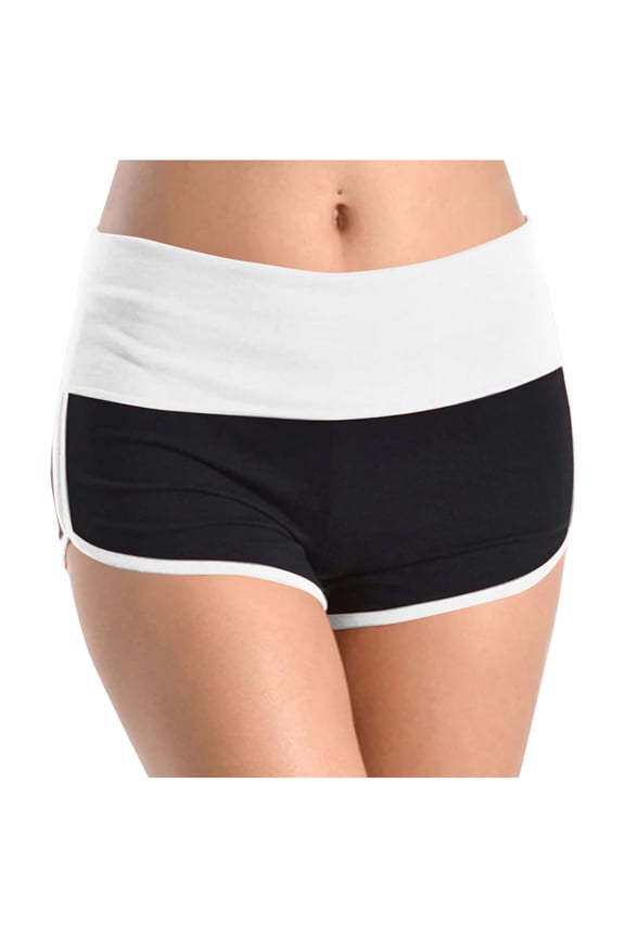 Women's Color Block Workout Shorts Summer Casual Elastic Waist Drawstring Spandex Shorts Running Gym Athletic Shorts S-3XL