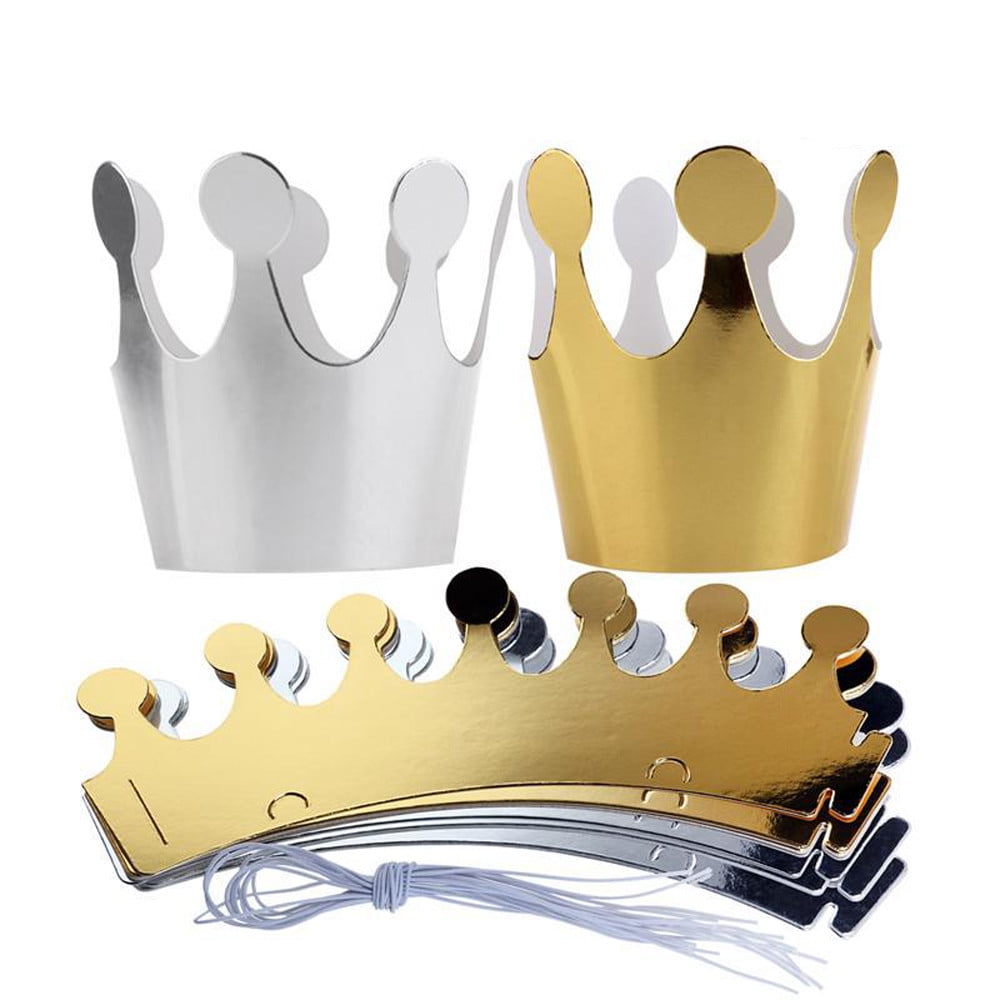 Deals of the Week! 10Pcs Kids Adult Birthday Hats Cap Crown Prince Princess Party Decoration Paper