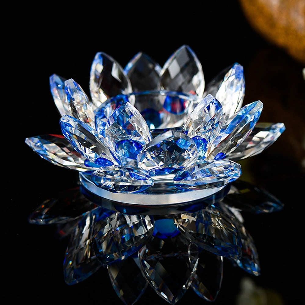 Deals of the Week! 7 Colors Crystal Candle Holder Glass Lotus Flower ...