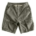 thumbnail image 1 of BVnarty Mens Plus Size Cargo Shorts Rigid Waist Above Knee Length Shorts Solid Color Button Loose with Pockets Gray S, 1 of 3