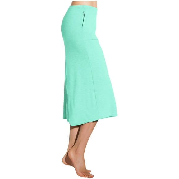 BVnarty Women's Palazzo Pants with Pockets Wide Leg Loose Fit Culottes Gaucho Capri Pants Green L