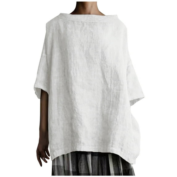 LYXSSBYX Plus Size Womens Tops Fashion Women's Summer Round-Neck Solid Short Sleeve Sexy Top Blouse