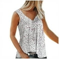 thumbnail image 1 of under 10.00 LYXSSBYX Tank Tops for Women Plus Size Fashion Women V Collar Printed Broken Flowers Sleeveless Leisure Time Shirt, 1 of 1