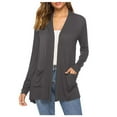 thumbnail image 1 of under 10.00 LYXSSBYX Winter Coats for Women Plus Women Fashion Cardigan Up Casual Solid Color Long Sleeve Hoodeless Top, 1 of 9