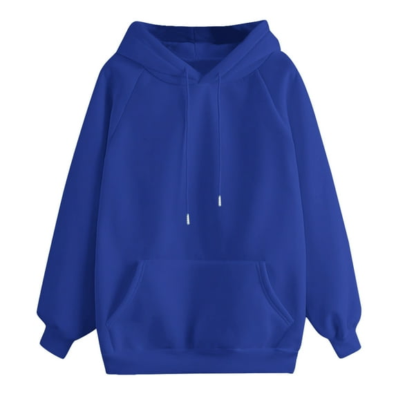 under 10.00 LYXSSBYX Womens Tops Long Sleeve Fashion Women Casual Winter Solid Long Sleeve Button Pocket Hooded Sweatshirt