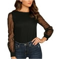 thumbnail image 1 of under 10.00 LYXSSBYX Womens Tops Long Sleeve Fashion Women Round Neck Casual Solid Long Sleeve Blouse T Shirt Basic Tops, 1 of 9