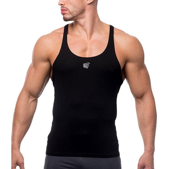 under 5.00 LYXSSBYX Mens Tank Tops on Fashion Men Sleeveless Shirt Tank Top Bodybuilding Sport Fitness Workout Vest