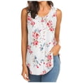 thumbnail image 1 of Deals under 5.00 LYXSSBYX Tank Tops for Women Plus Size Clearance Women's Fashion Sleeveless Round-Neck Tops Printed Blouse Buttons Vest, 1 of 4